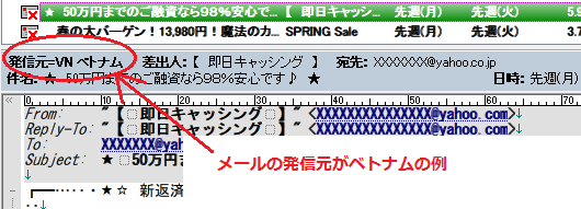 タイトルバーでの国識別の表示